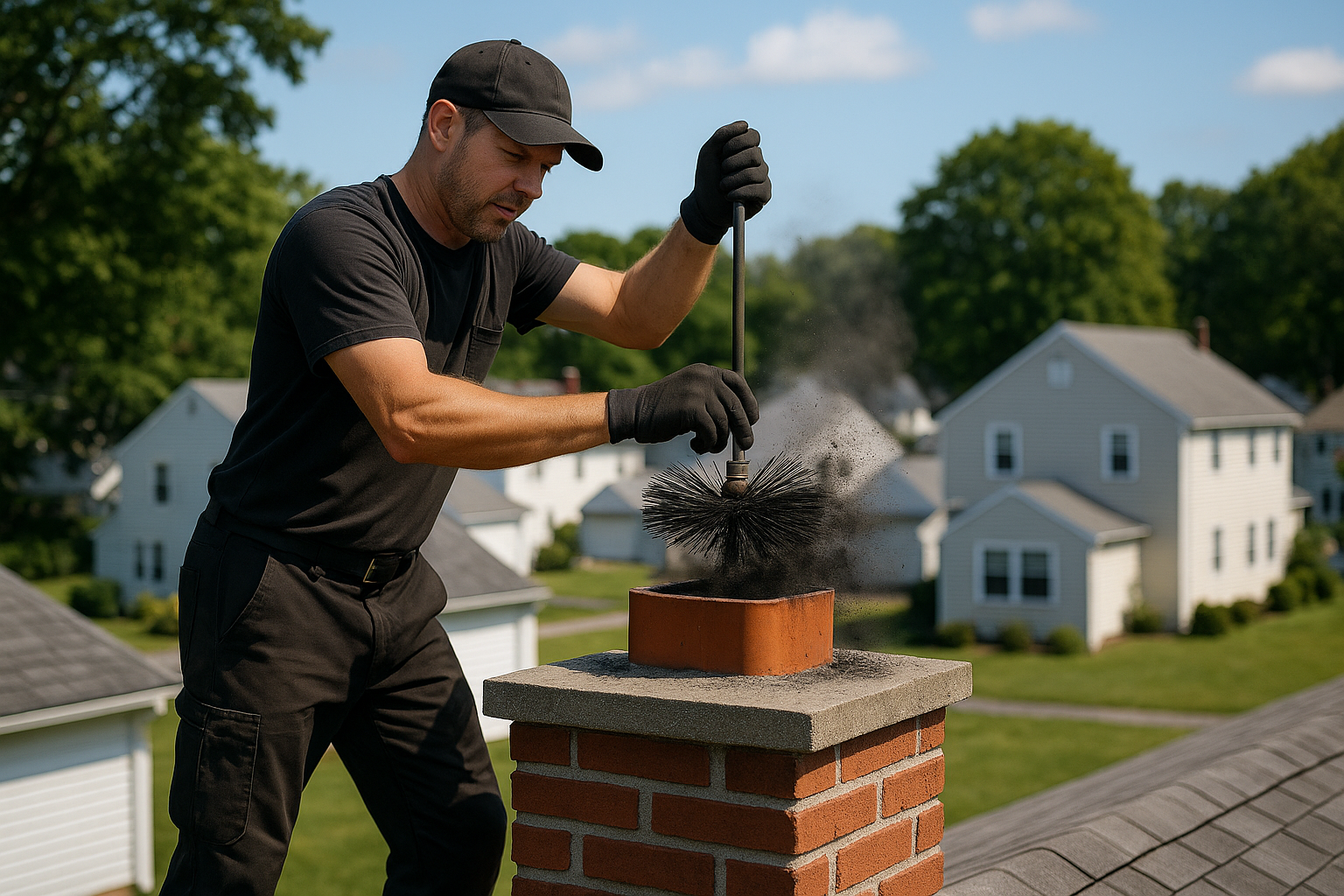 Camera inspection of chimney flue